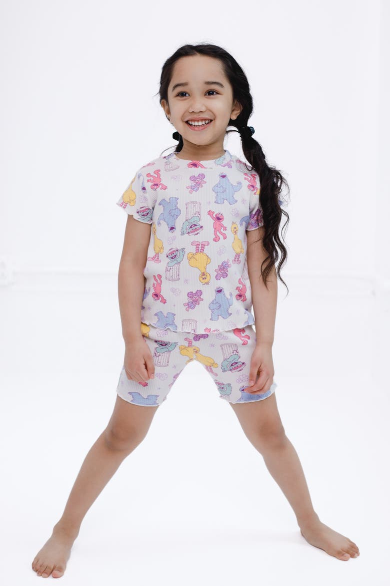 2-Piece Tee and Bike Shorts Set, Alternate, color, Ivory Multi