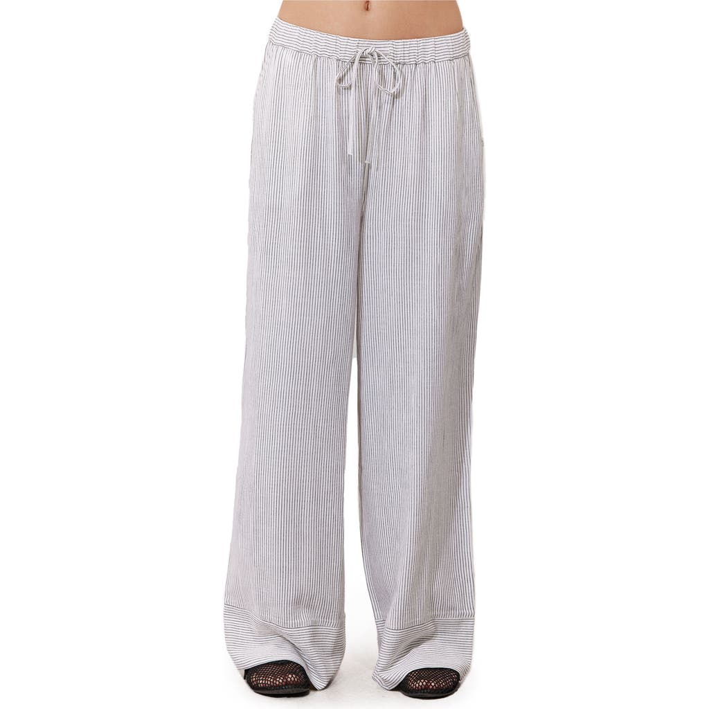 Gottex Beach Life Saltstripe Wide Leg Beach Pant Cover-up In White