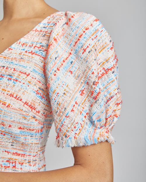 Santorelli Bianca Tweed Shift Dress In Shell