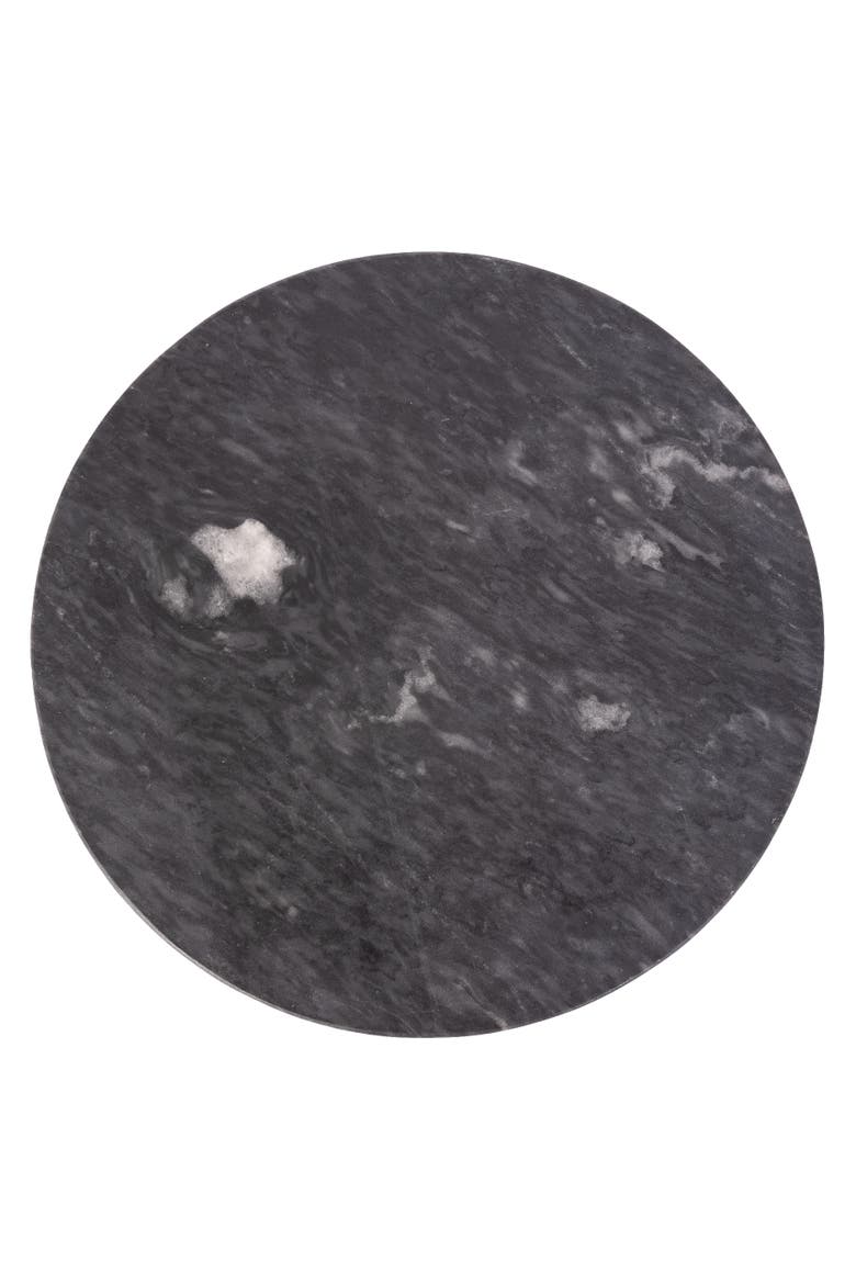 Artifacts Trading Company Decorative Round Marble Tray, Alternate, color, Black Matte