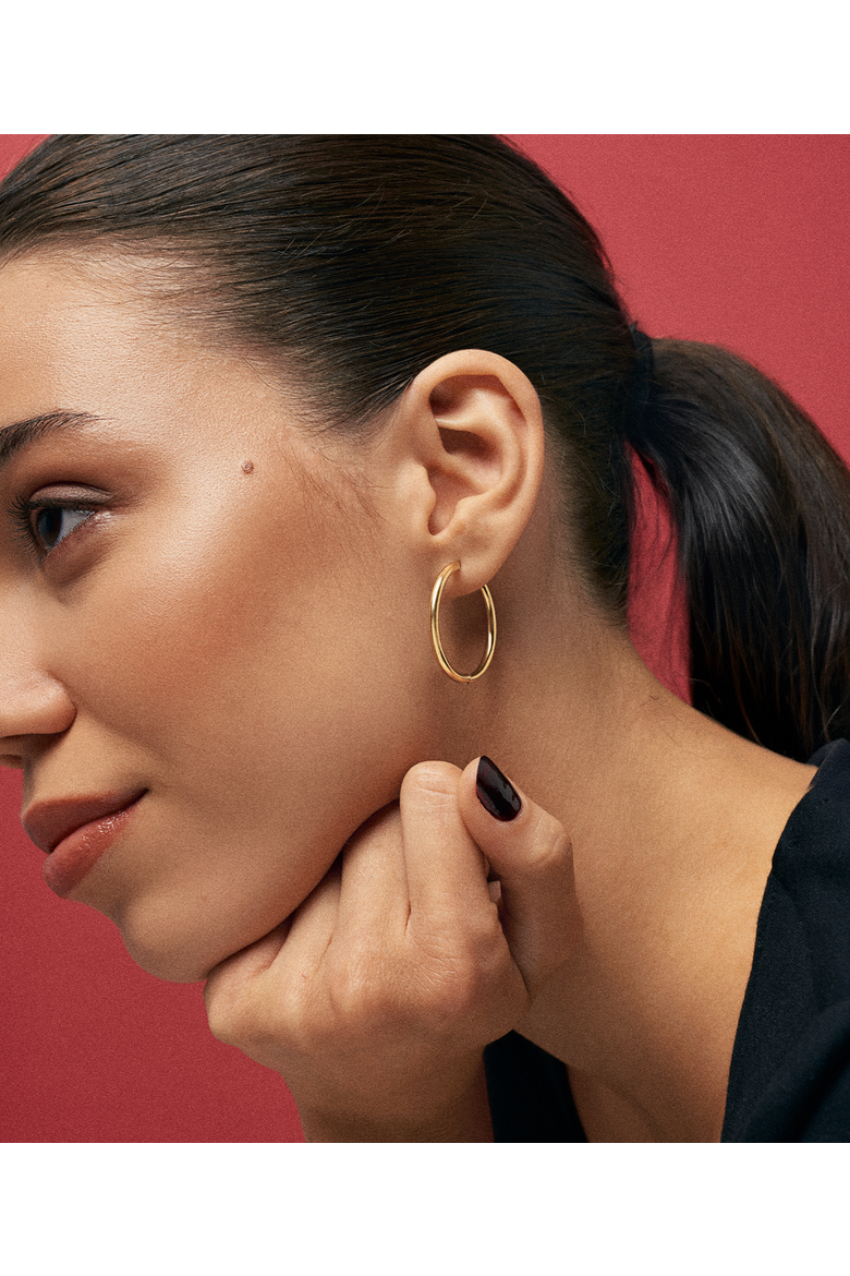 Small Thin Ruby Earrings, Alternate, color, Gold