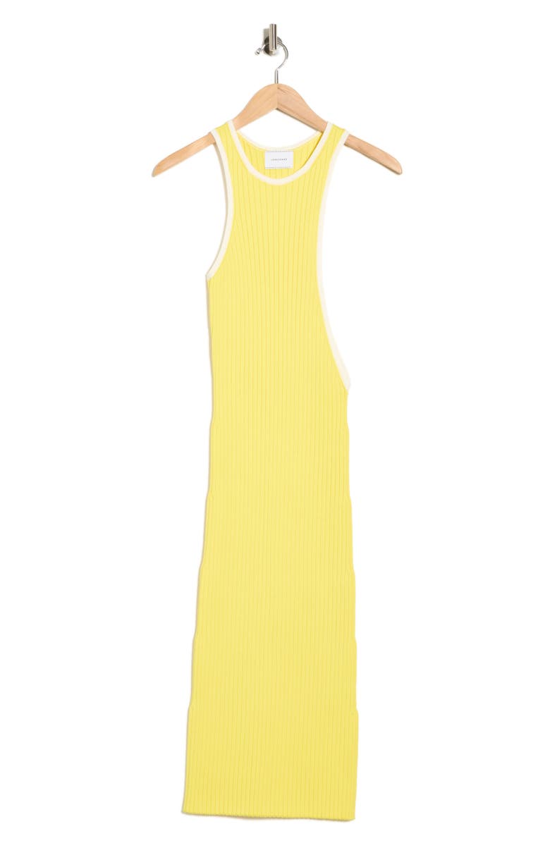 Longchamp Rib Bralette Top & Midi Dress Set, Alternate, color, Lemon
