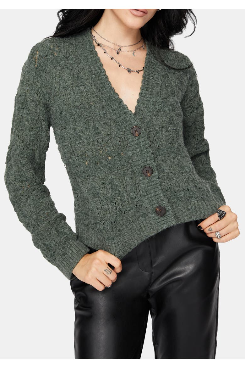 Cadmium Pointelle Knit Cardigan, Alternate, color, Blue