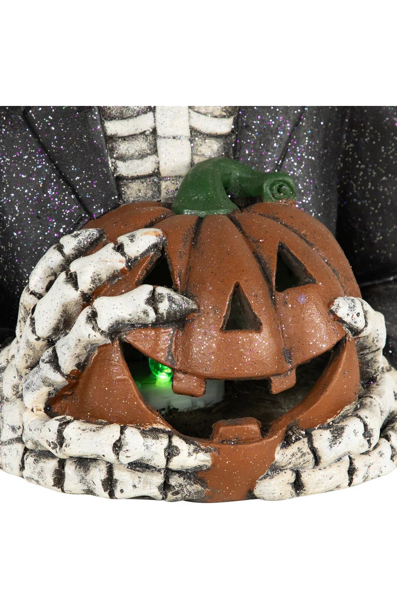 Northlight LED Lighted Skeleton with Jack-O-Lantern Halloween Decoration - 23.5", Alternate, color, 