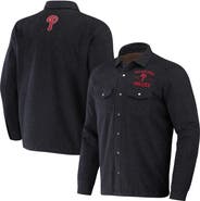 Darius Rucker Collection by Fanatics Men's Darius Rucker Collection by Fanatics Black Philadelphia Phillies Ringstop Full-Snap Shacket