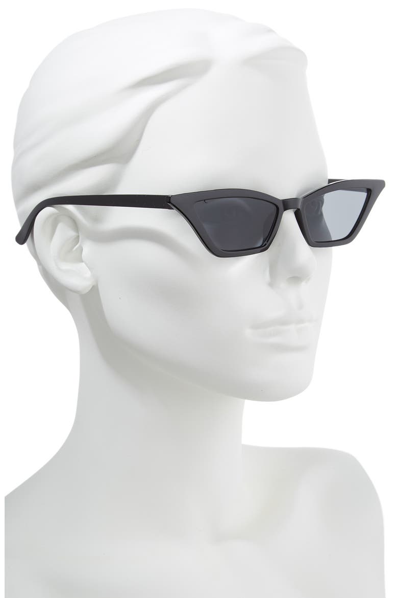 54mm Geometric Sunglasses, Alternate, color, BLACK