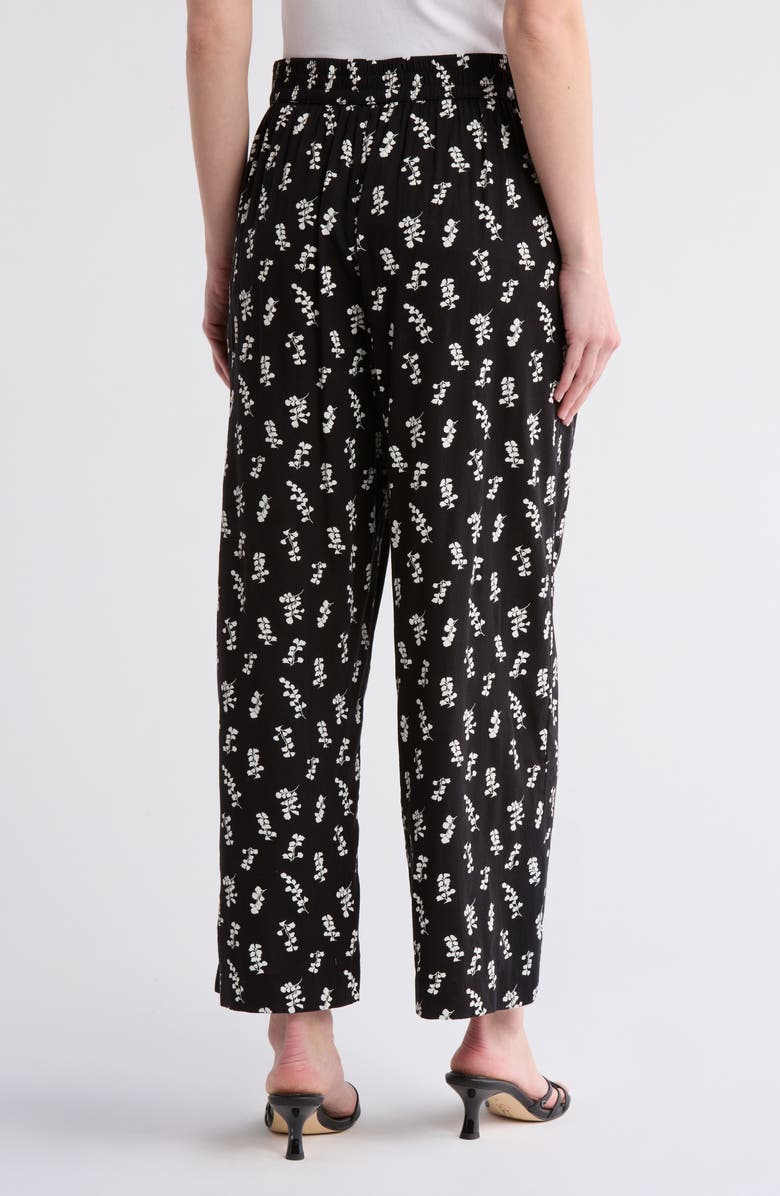 Melrose and Market Crop Pull-On Pants, Alternate, color, Black- Ivory Maisie Leaves