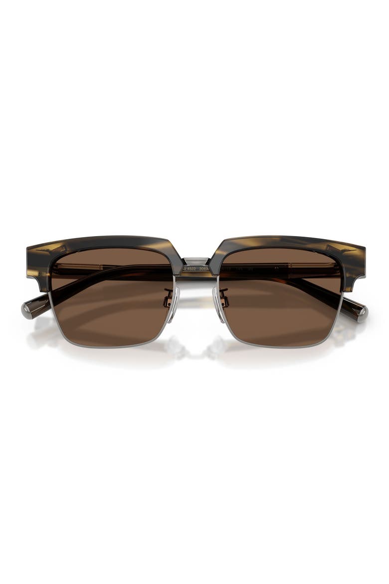 54mm Square Sunglasses, Alternate, color, STRIPED BROWN / BROWN