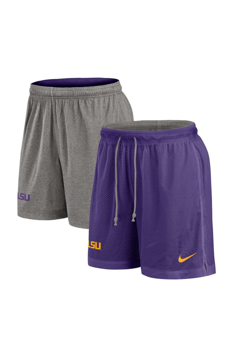 Nike Men's Nike Purple/Heather Gray LSU Tigers Player Reversible Shorts, Main, color, Purple