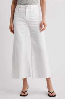 Madewell Raw Hem High Waist Crop Flare Wide Leg Jeans