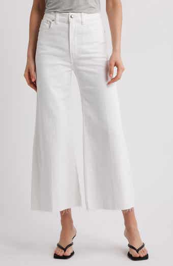 Madewell Raw Hem High Waist Crop Flare Wide Leg Jeans