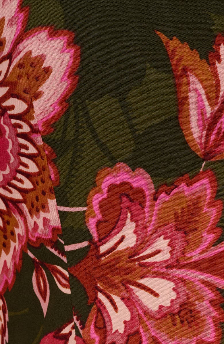 Adrianna Papell Print Tie Waist Romper, Alternate, color, Olive Multi