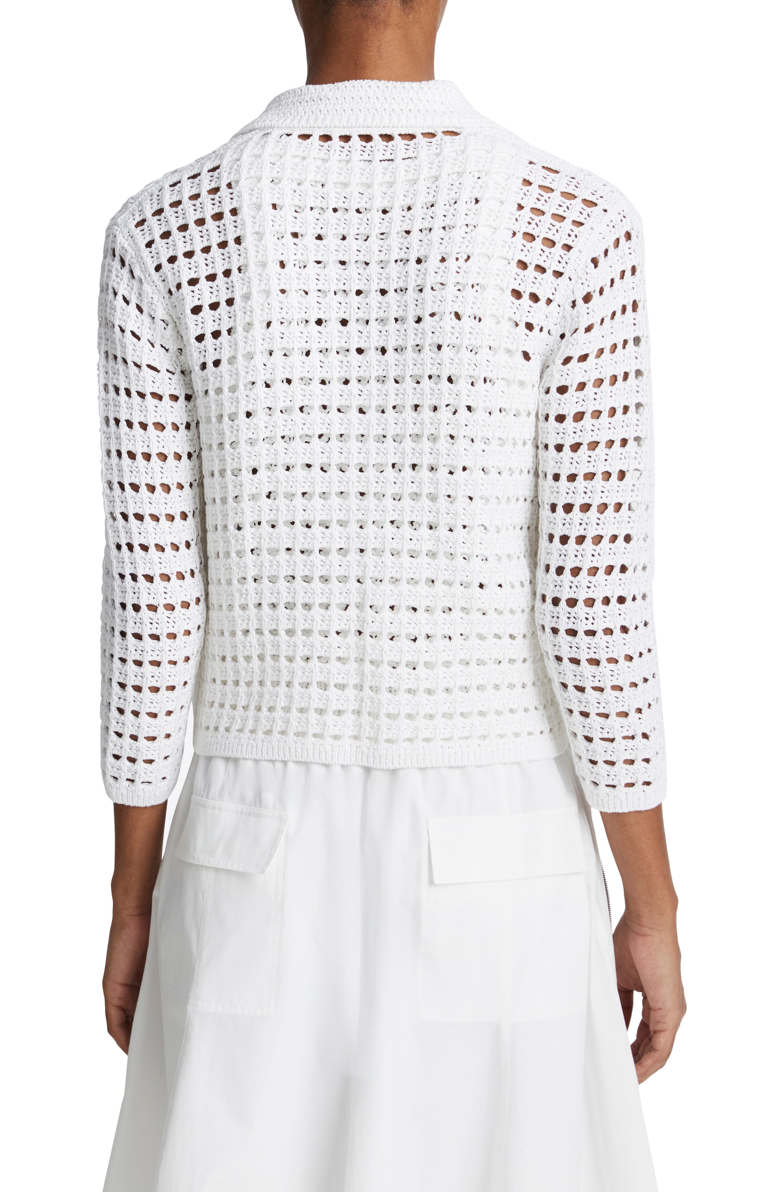 Block Stitch Cotton Cardigan - image 2