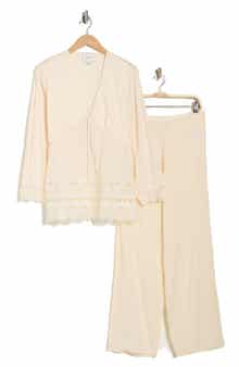 Reformation Nadia Lace Trim Top & Pants Set