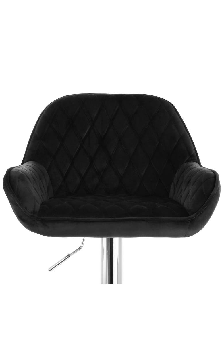 Elama 2 Piece Adjustable Velvet Bar Stools, Alternate, color, Black