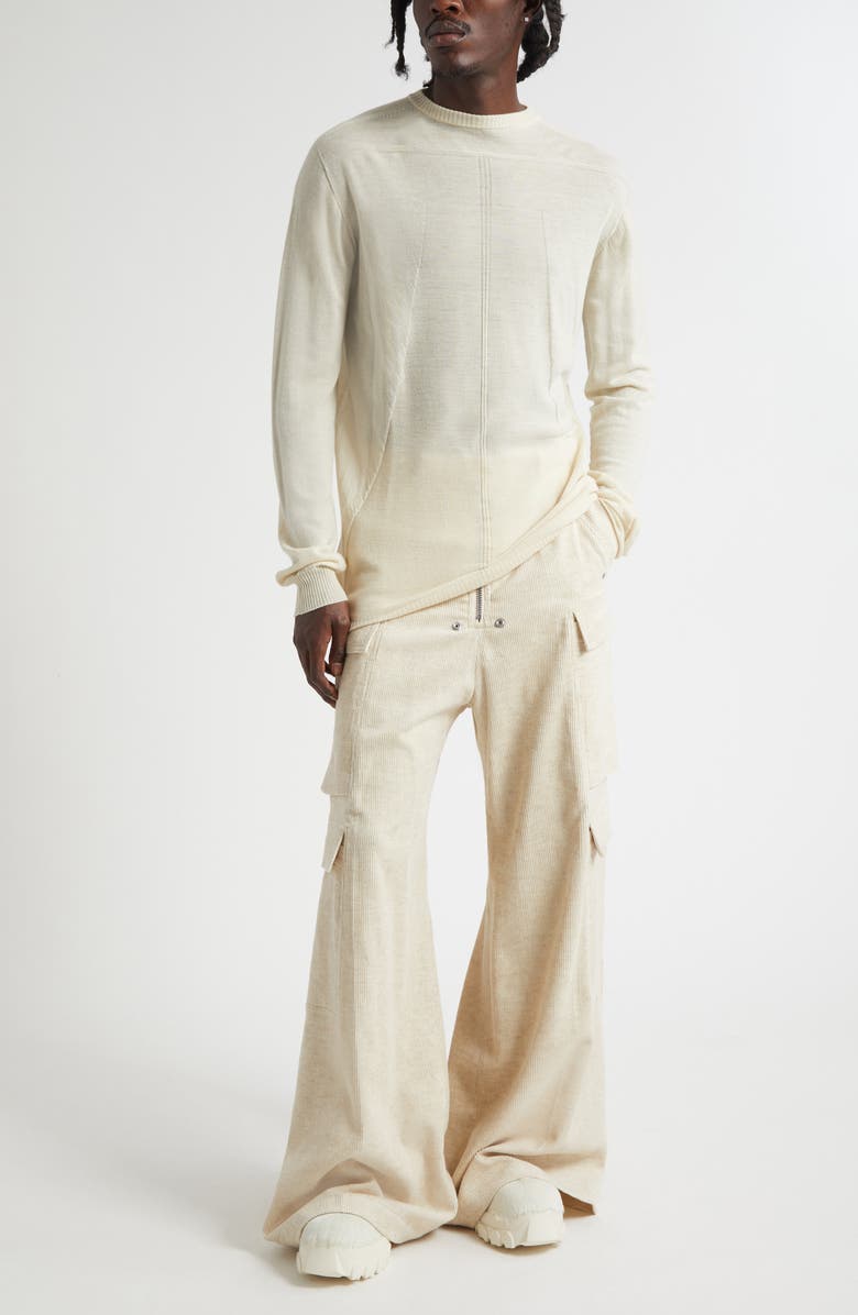 Rick Owens Level Oversize Virgin Wool Sweater, Alternate, color, Natural