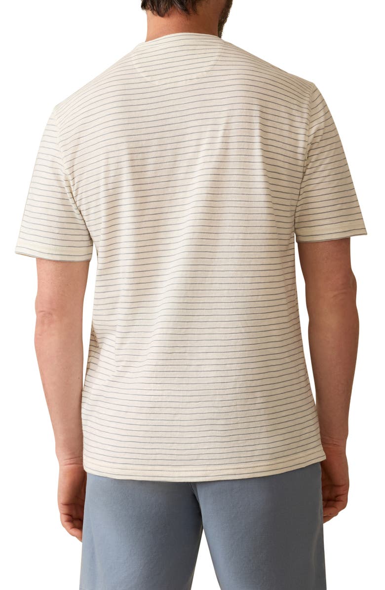 Faherty Sunwashed Organic Cotton Henley, Alternate, color, Cream/ Flint Stripe