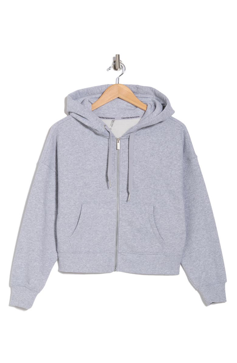 CALVIN KLEIN PERFORMANCE Fleece Crop Zip Hoodie, Alternate, color,