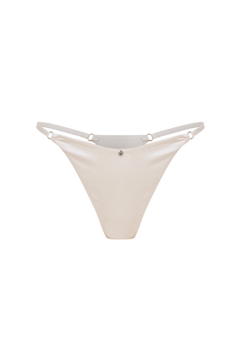 Silk Triangle Thong, Alternate, color, Champagne