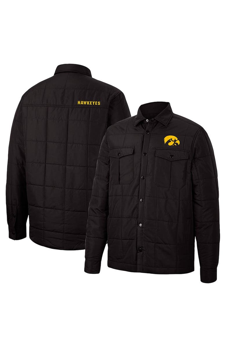 COLOSSEUM Men's Colosseum Black Iowa Hawkeyes Detonate Quilted Full-Snap Jacket, Main, color, 