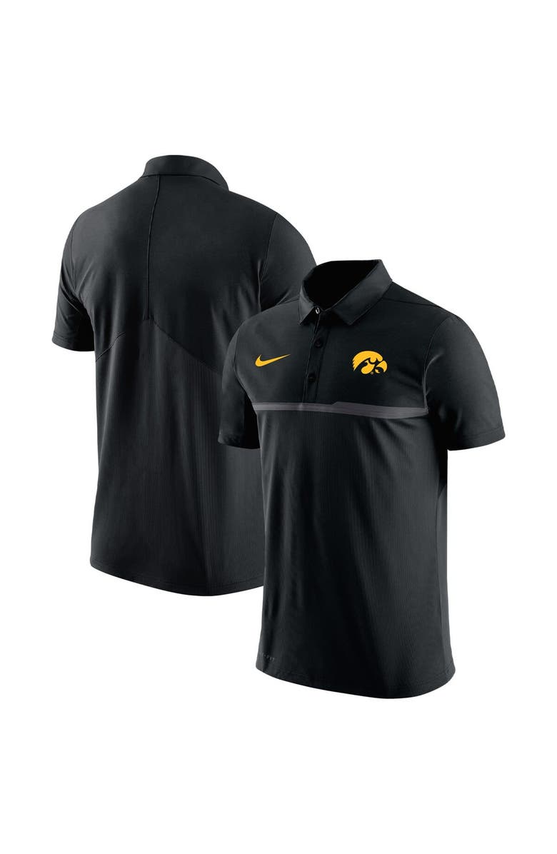 Nike Men's Nike Black Iowa Hawkeyes Coaches Performance Polo, Alternate, color,