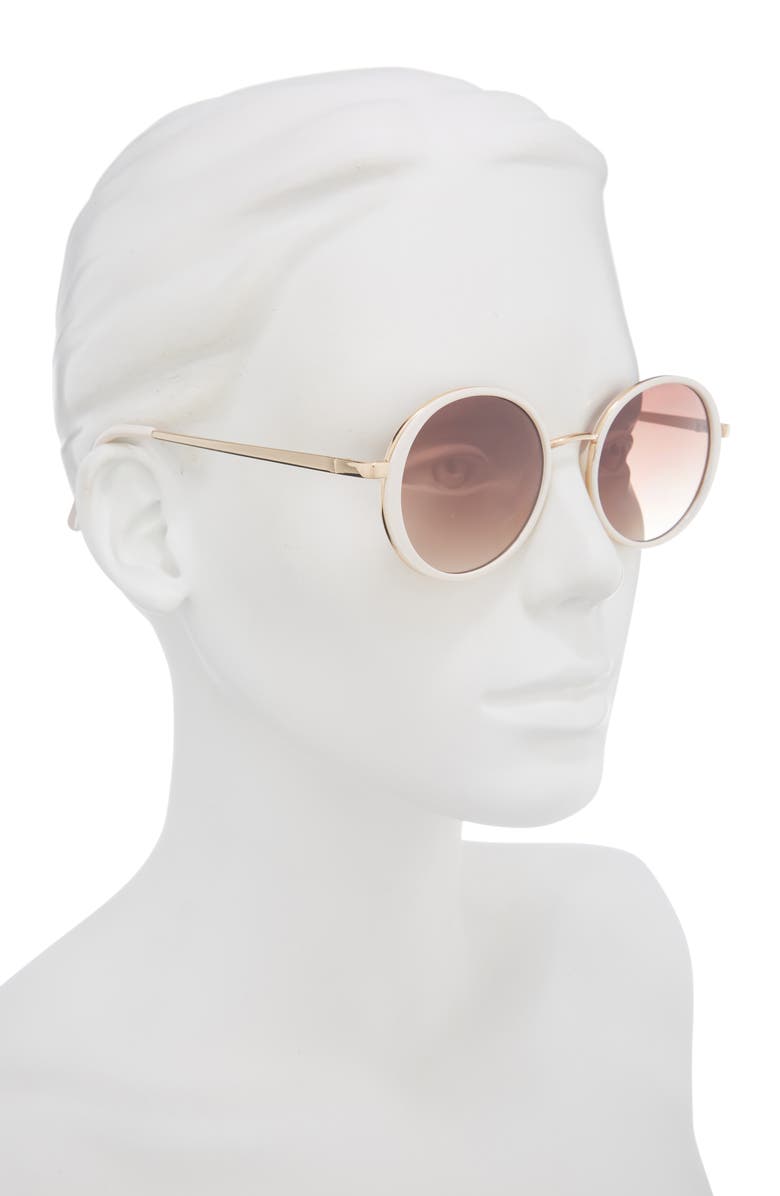 Vince Camuto 50mm Gradient Round Sunglasses, Alternate, color, White