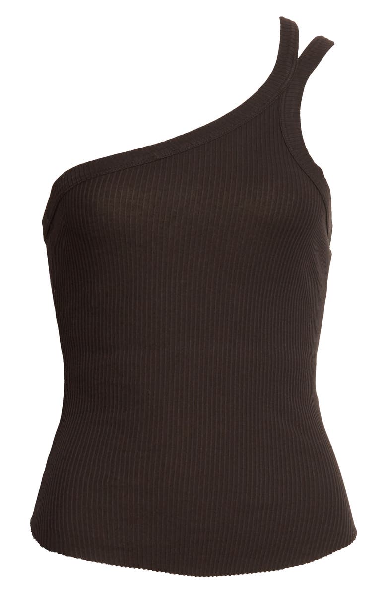 John Elliott One-Shoulder Rib Cotton Tank, Alternate, color, 