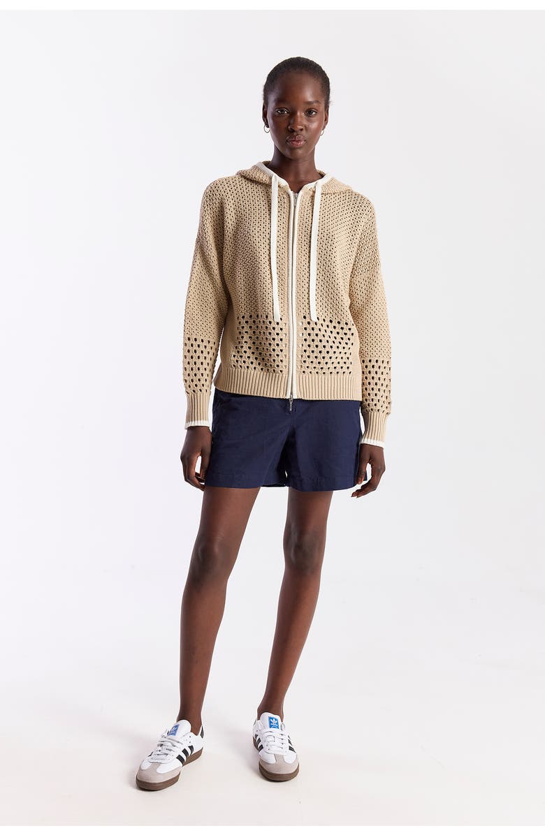 WISPR Mix Pointelle Zip Hoodie, Alternate, color, Fawn/Ivory