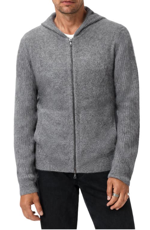 John Varvatos Catherine Cashmere Zip Hoodie In Gray