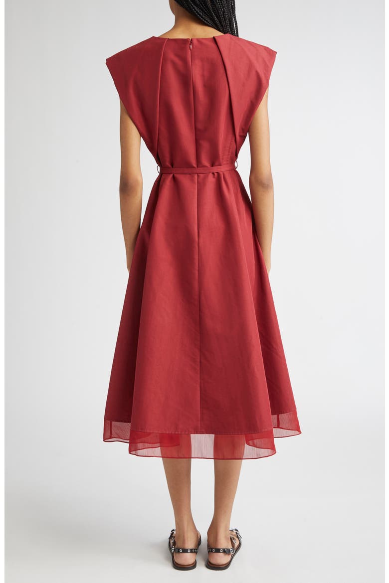 Bow Belted Midi Dress, Alternate, color, CRIMSON