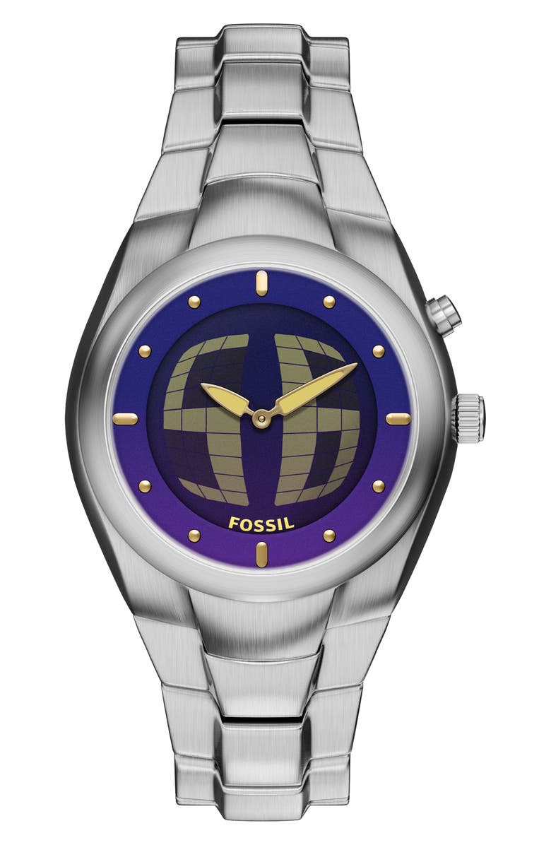 Fossil Archival Big Tic<sup>®</sup> Anadigi Bracelet Watch, 40mm, Main, color, Silver