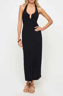 La Femme Cover-Up Halter Maxi Dress