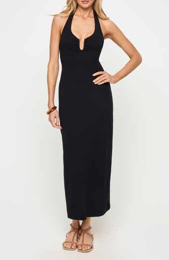 La Femme Cover-Up Halter Maxi Dress