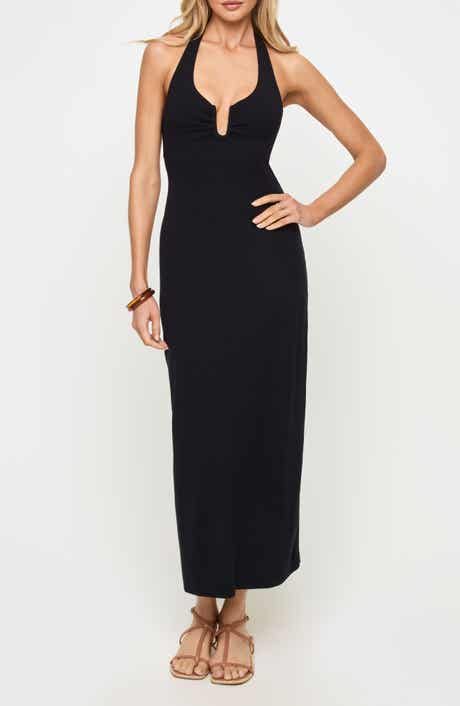 La Femme Cover-Up Halter Maxi Dress