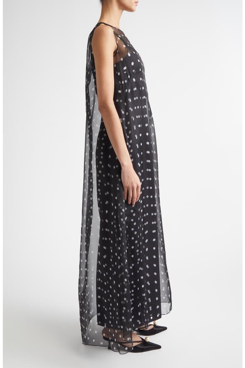 Layered Polka Dot Silk Organza Dress, Alternate, color, POLKA DOT