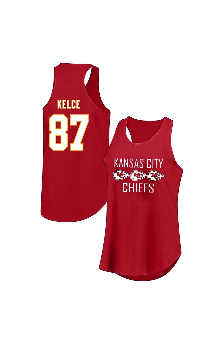 FANATICS Women's Fanatics Travis Kelce Red Kansas City Chiefs Plus Size Name & Number Tank Top, Alternate, color, Red