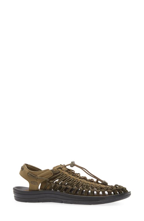 Keen Uneek Two-cord Sandal In Dark Olive/black