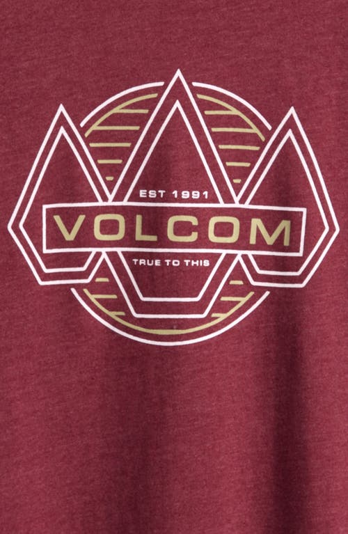 Volcom Kids' Walker Cotton Graphic T-shirt In Burgundy