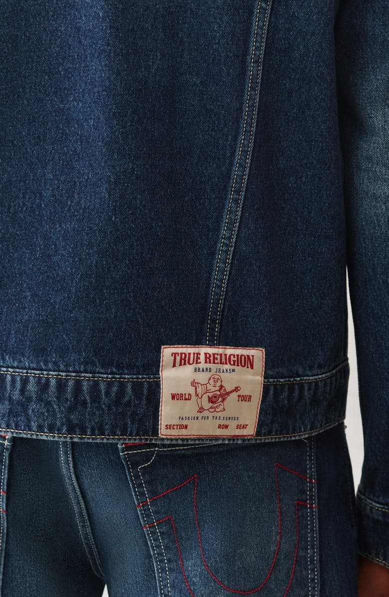 True Religion Jesse Trucker Jacket, Alternate, color, Dark Fir Balsam Wash