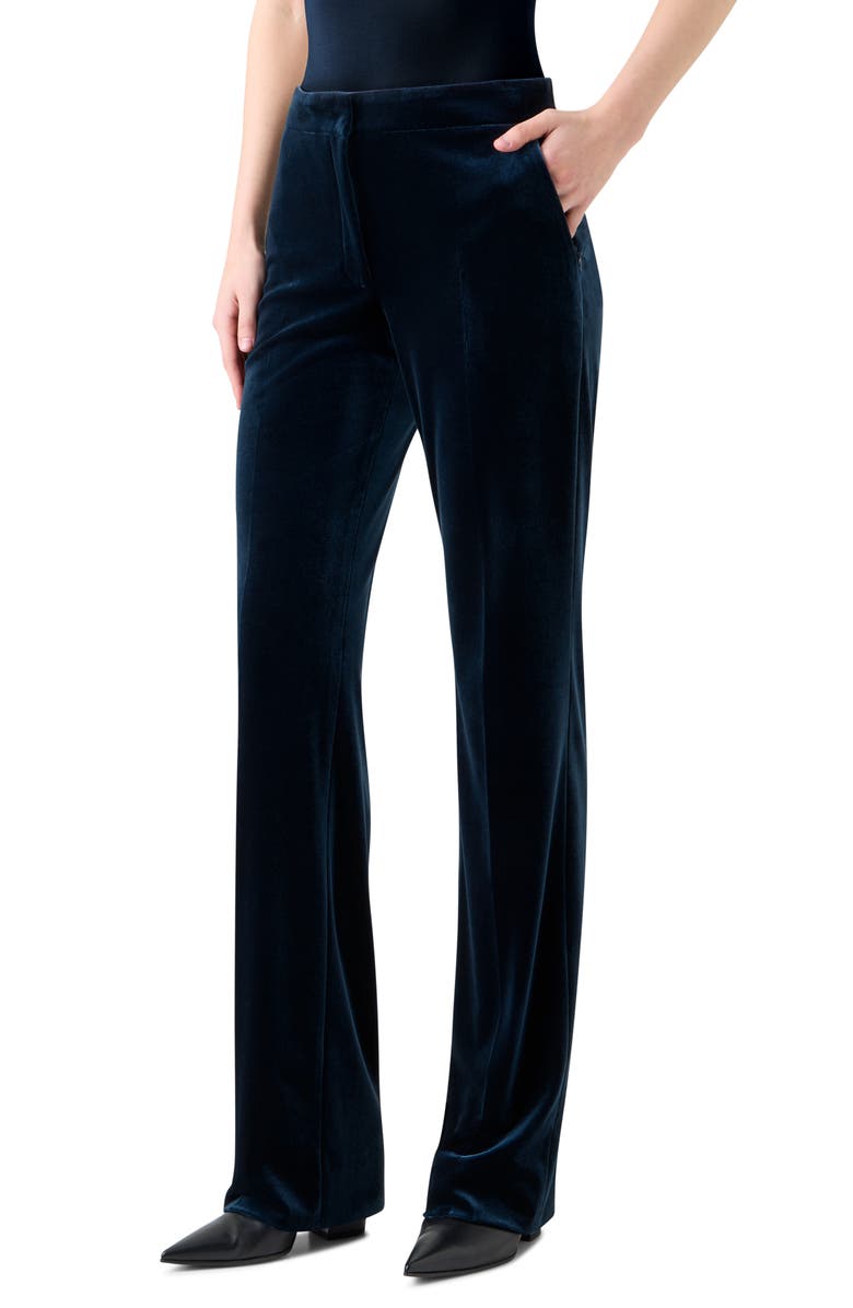 Akris Carl Velvet Neoprene Pants, Alternate, color, Denim Blue