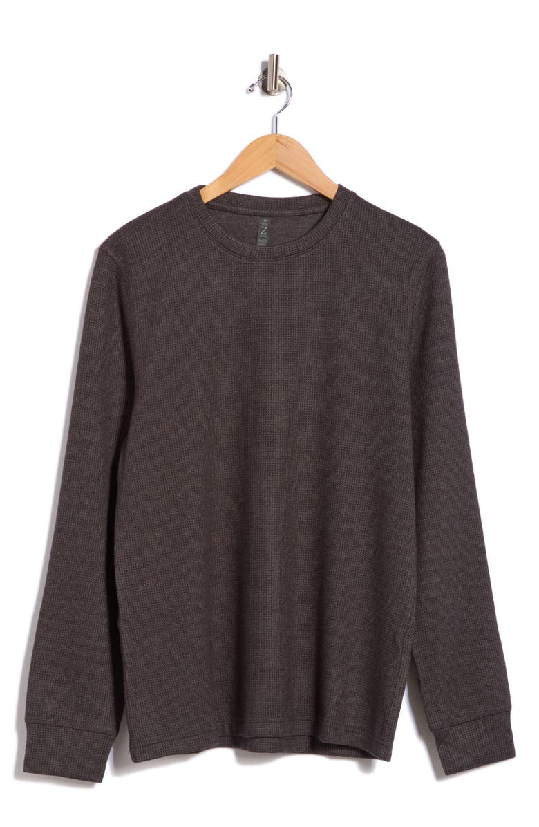 Z by Zella Waffle Knit Long Sleeve T-Shirt, Alternate, color, Grey Dark Charcoal Heather