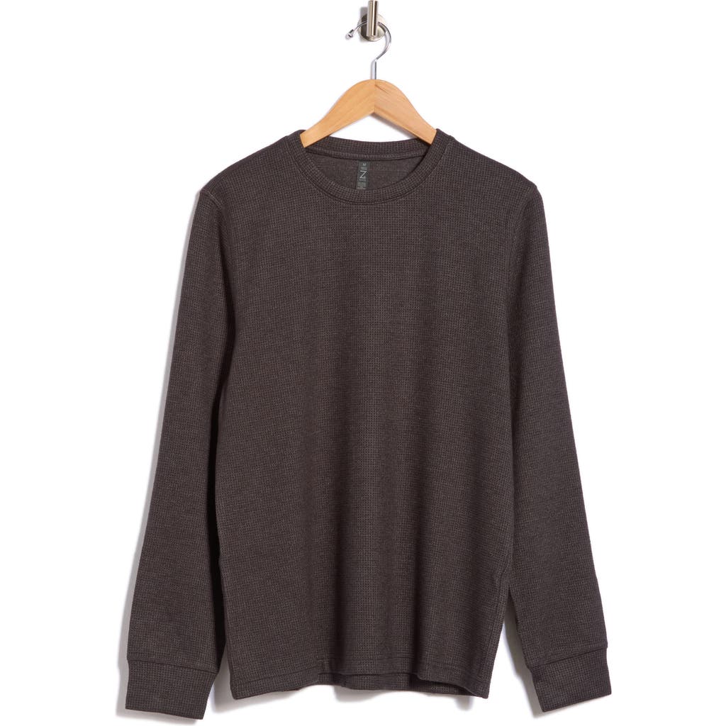 Z By Zella Waffle Knit Long Sleeve T-shirt In Gray