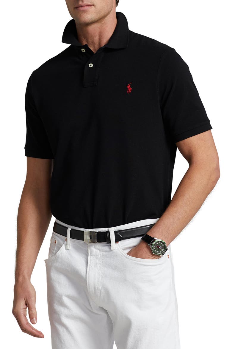 Cotton Polo, Main, color, BLACK