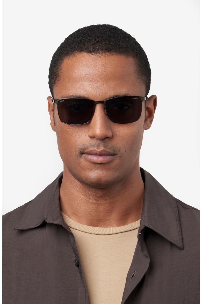 1635/S Polarized Rectangle Sunglasses, Alternate, color, MATTE RUTHENIUM BLACK