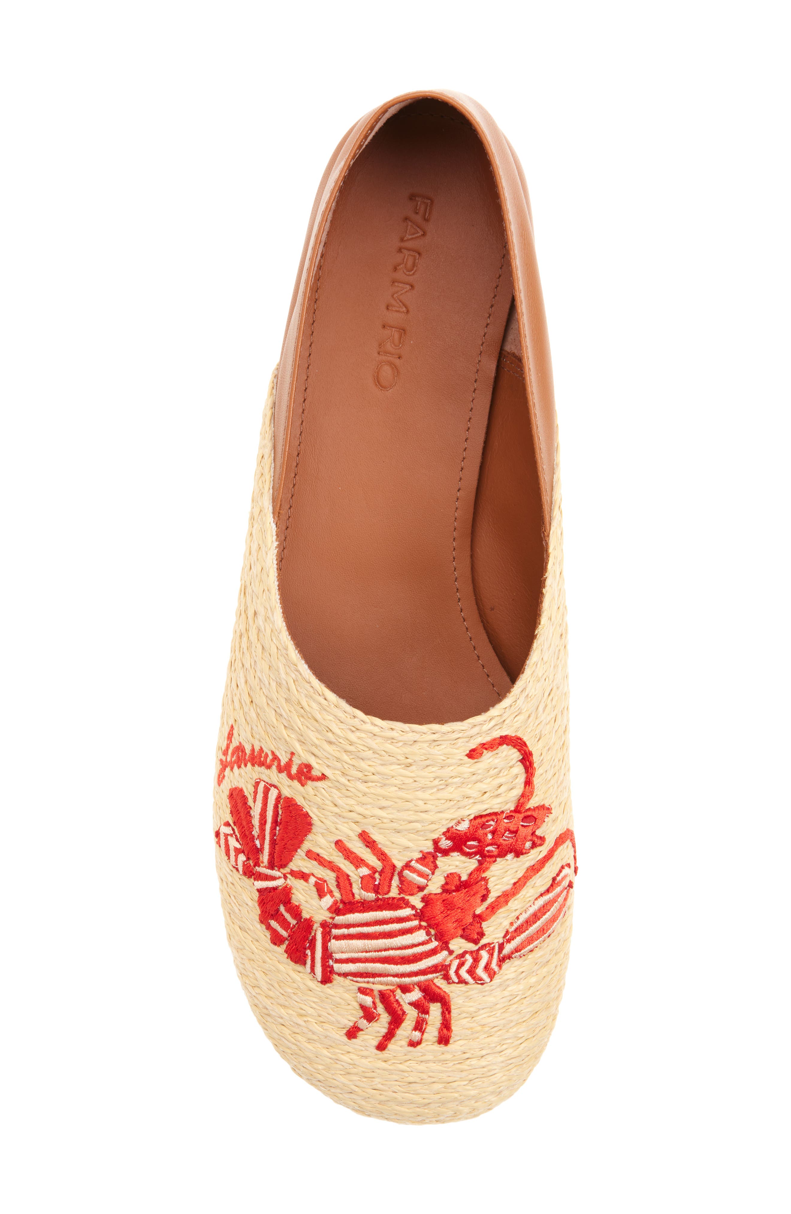 FARM Rio Raffia Flat, Alternate, color, Lobster