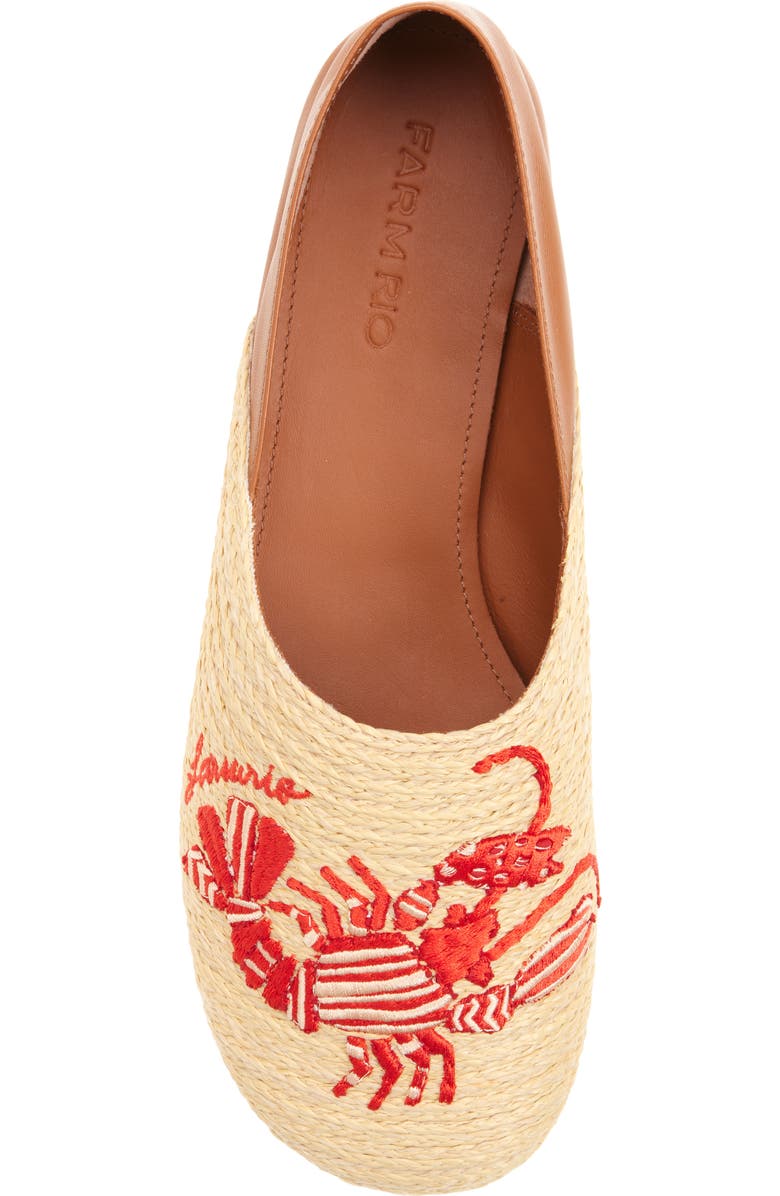FARM Rio Raffia Flat, Alternate, color, Lobster