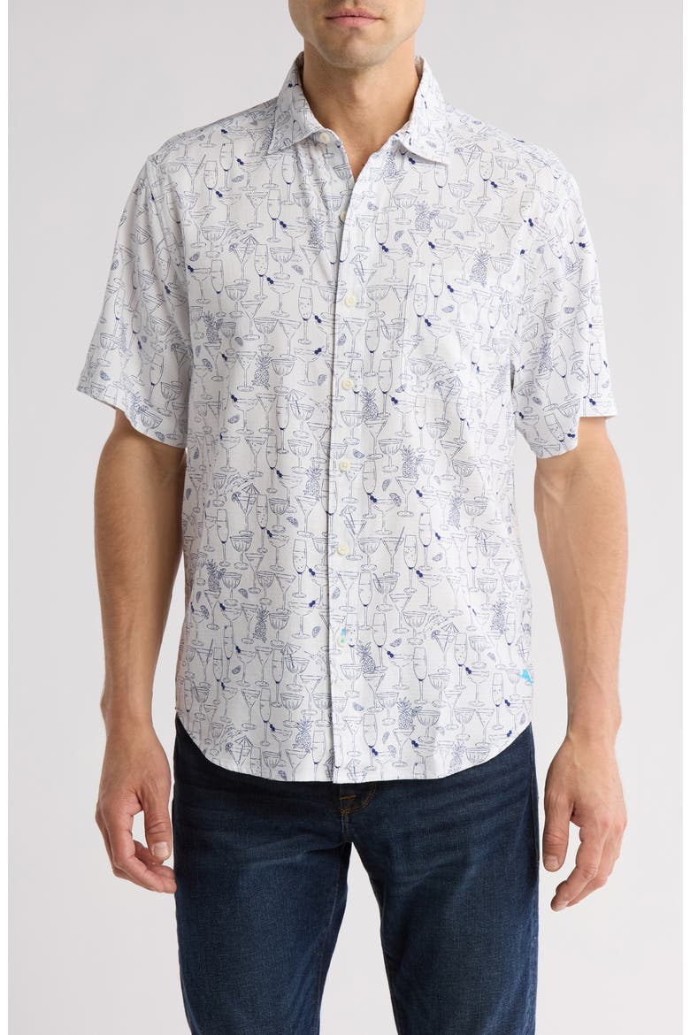 Mojito Bay Sippin' Soiree IslandZone® Short-Sleeve Shirt, Main, color, WHITE