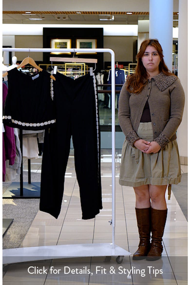 Margarete Embroidered Detail Crop Top & Wide Leg Pants Set video