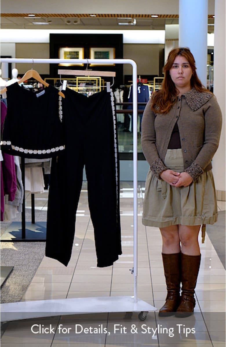 Margarete Embroidered Detail Crop Top & Wide Leg Pants Set, sales video thumbnail