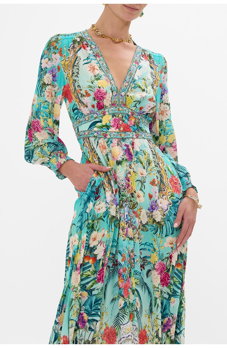 Camilla Button Dress With Shaped Waistband Gardens Of Queluz, Alternate, color, 